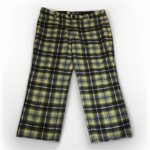 Nike Golf Tour Performance Dri-Fit Yellow Grey Plaid Men's Pants 36 x 34 - Picture 1 of 9